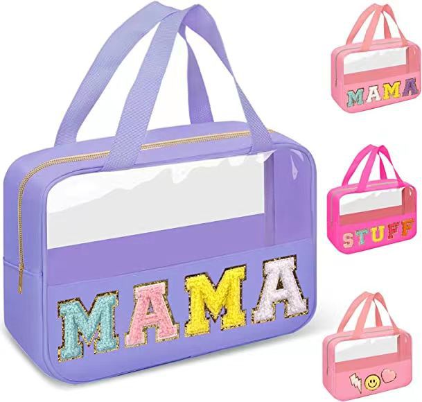 Bolsa de cosméticos portátil transparente para mujer