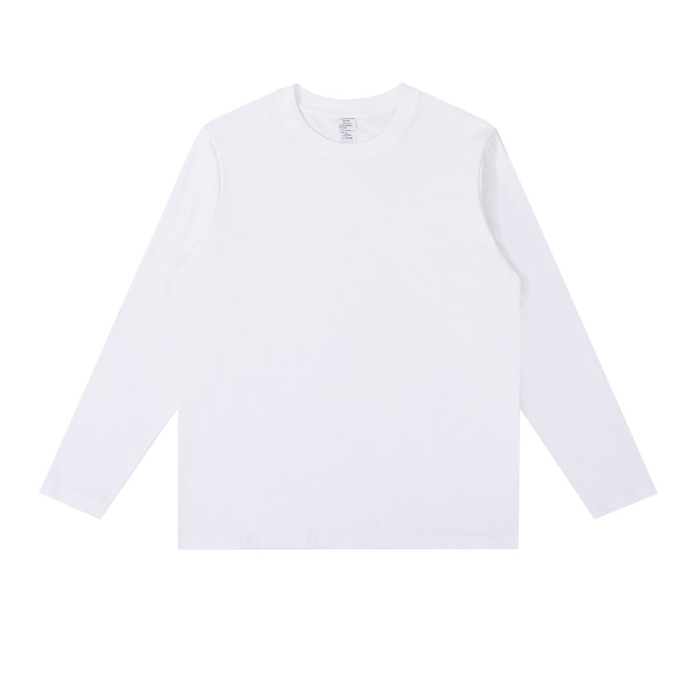Men And Women Casual Solid Color Long Sleeve Blank T-Shirt