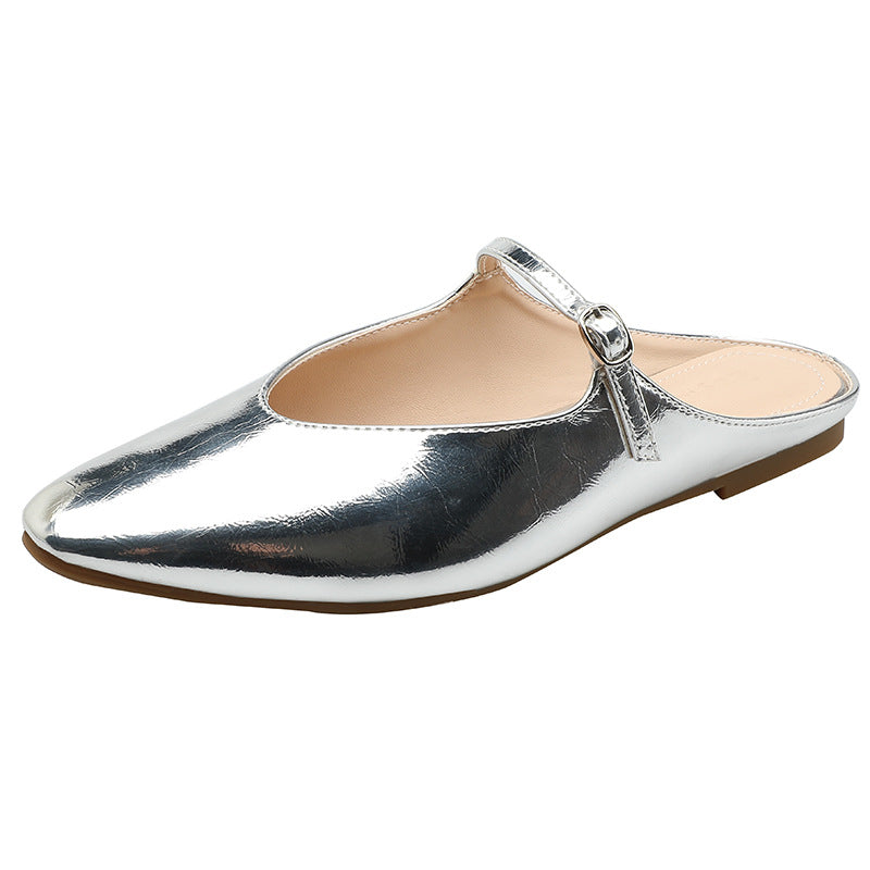 Zapatos planos de color liso de talla grande a la moda para mujer