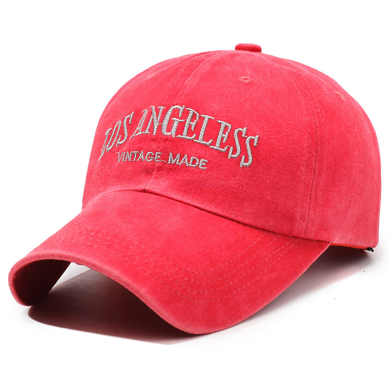 Gorra de béisbol de algodón lavado con letras bordadas