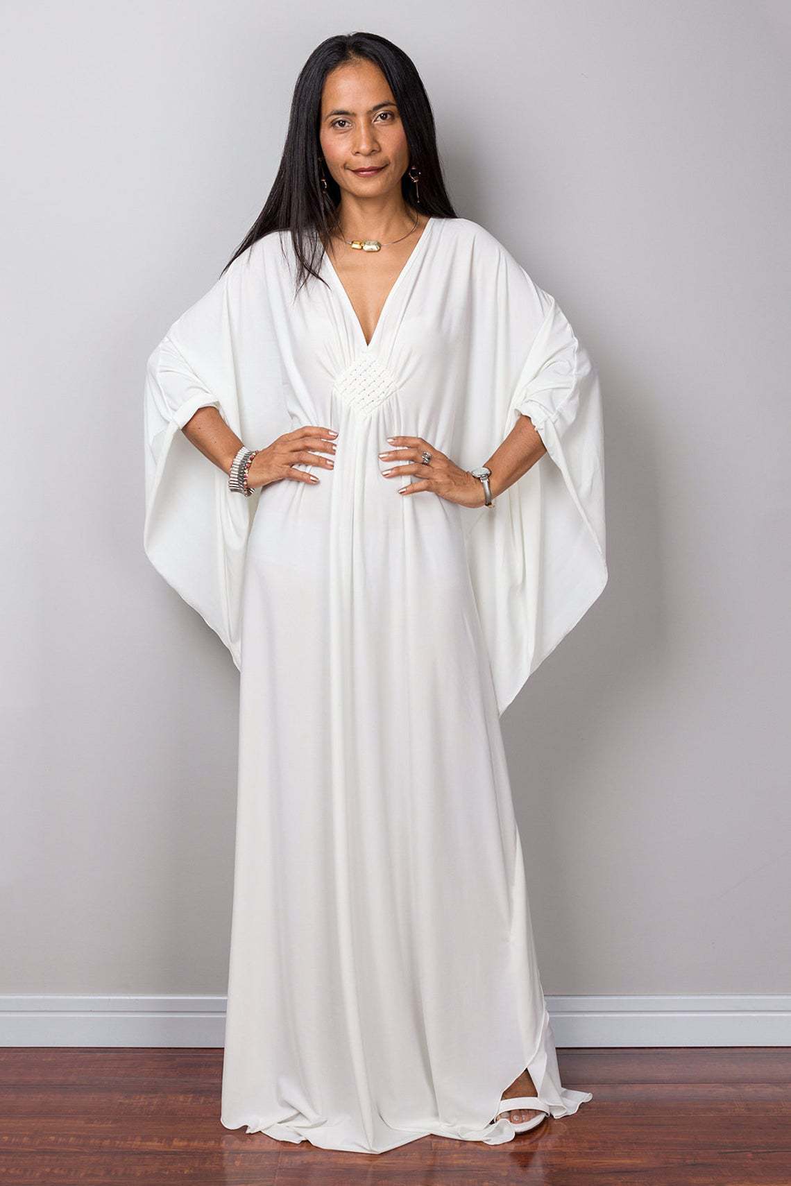 Women Polyester Loose Robe Vacation Coverup Dress