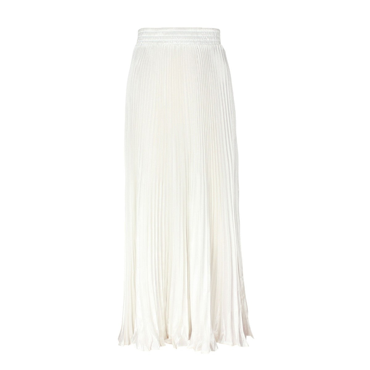 Women Fashion Solid Color Pleated Skirt in Cotton Silk