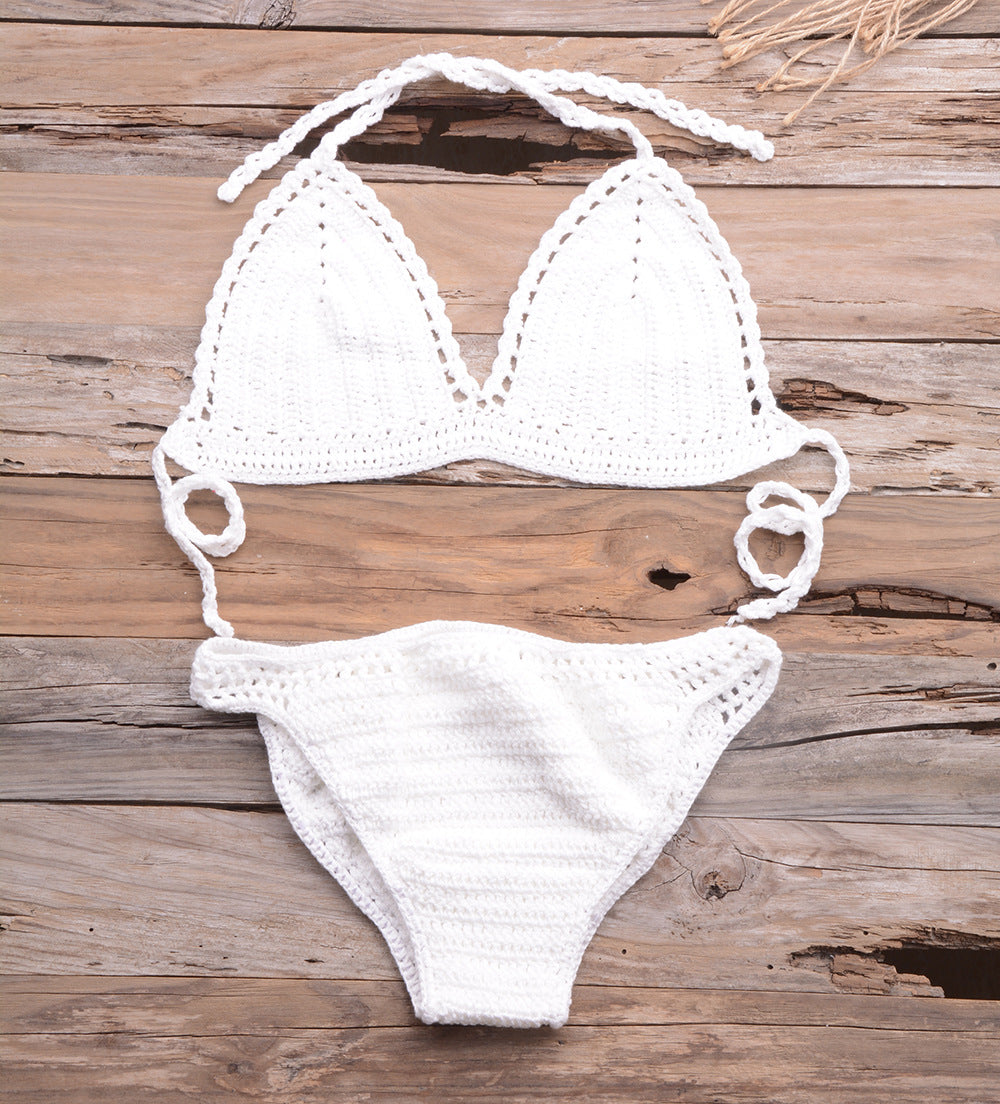 Conjunto de bikini de punto sexy para mujer para vacaciones de verano en la playa