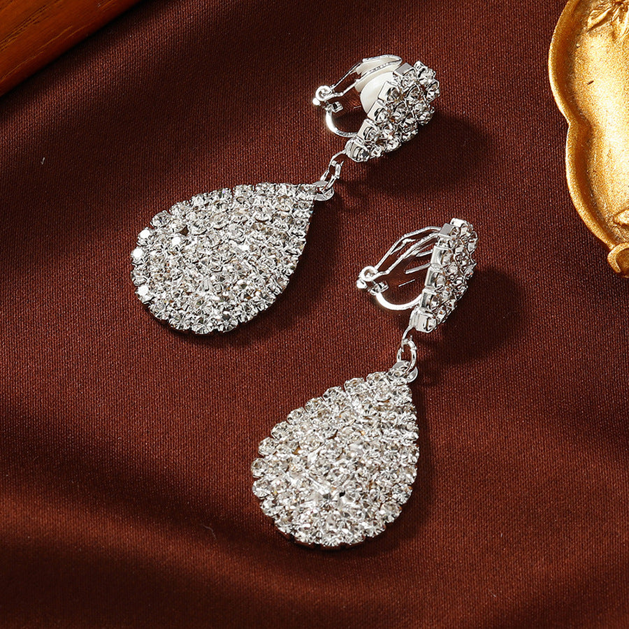 Boucles d'oreilles pendantes longues à pampilles et strass pour femmes