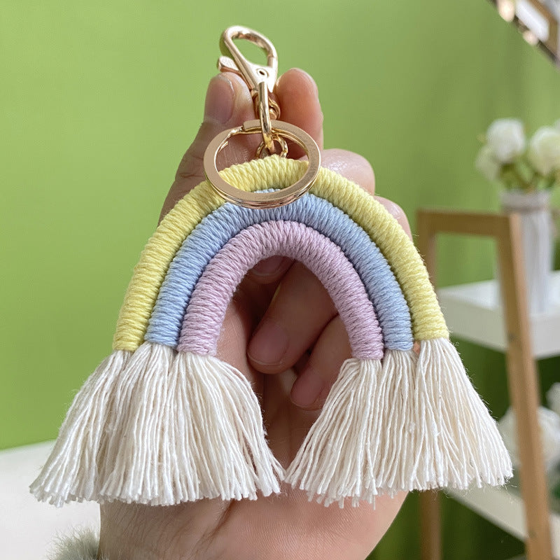 Bohemian Tassel Rainbow Keychain Bag Hanging Accessories