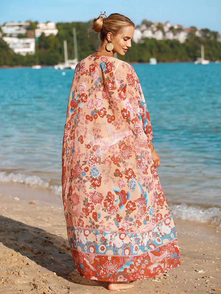 Women Fashion Sexy Chiffon Shirt Vacation Cover-Up