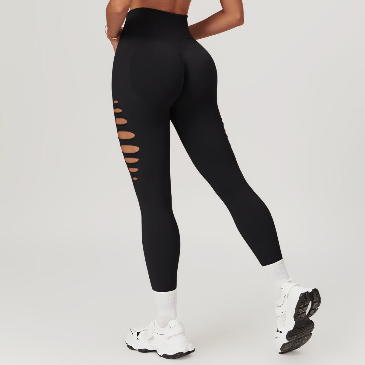 Leggings de sport taille haute de couleur unie pour femmes