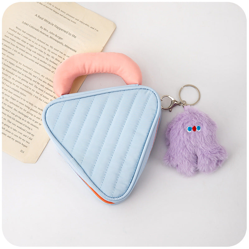 Women Cute Portable Plush Pendant Cosmetic Bag