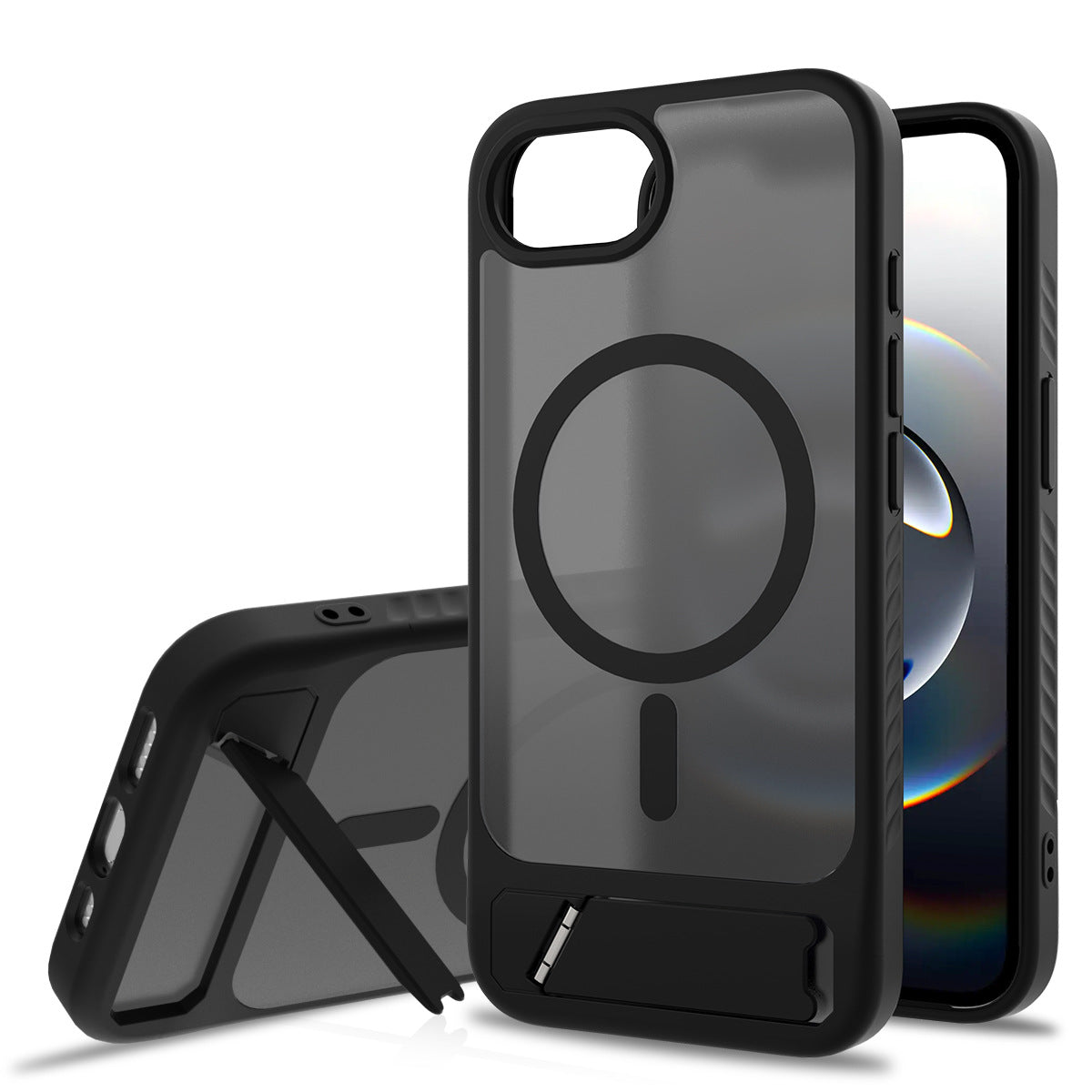 Coque de chargement magnétique invisible pour iPhone, couleur unie, tendance