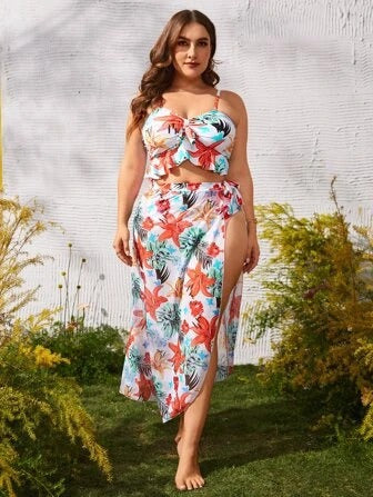 Maillot de bain sexy grande taille à imprimé floral pour femme