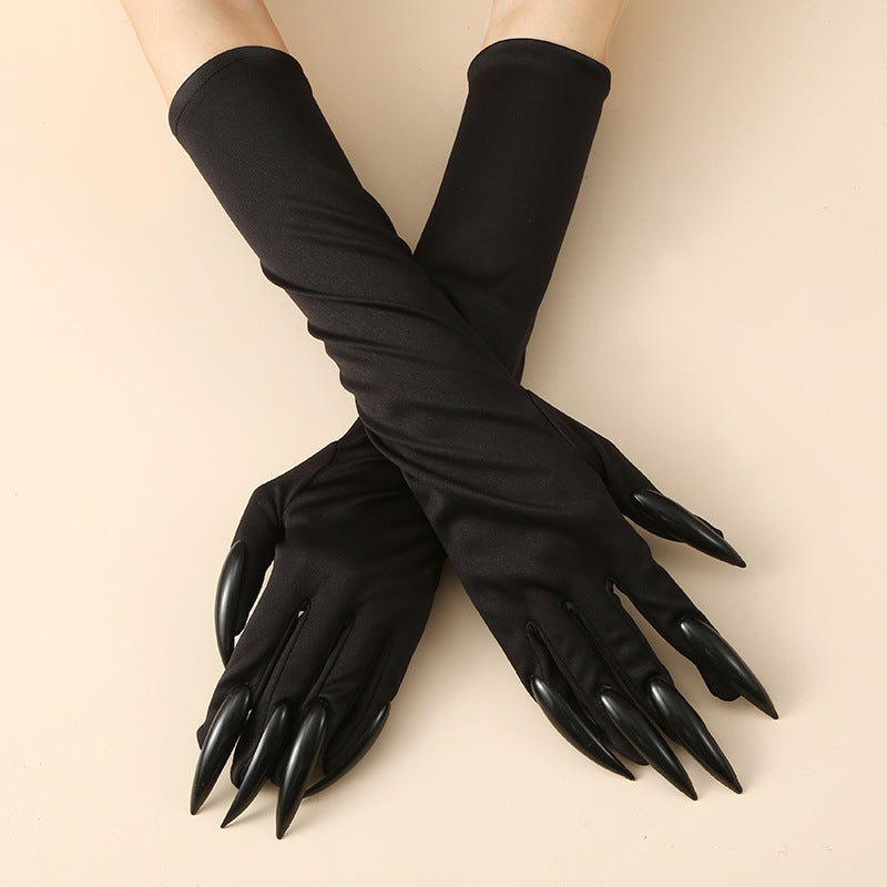 Gants longs en polyester pour la pratique des ongles à Halloween