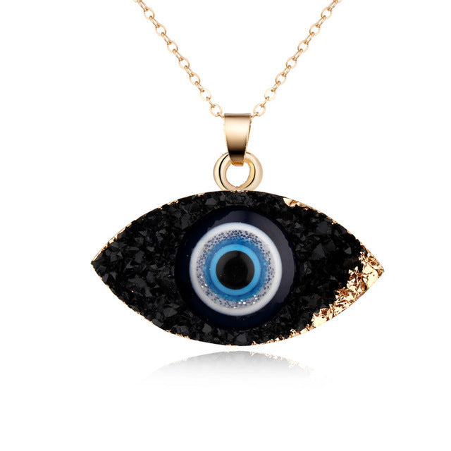 Bohemian Resin Imitation Gemstone Luck Eye Necklace