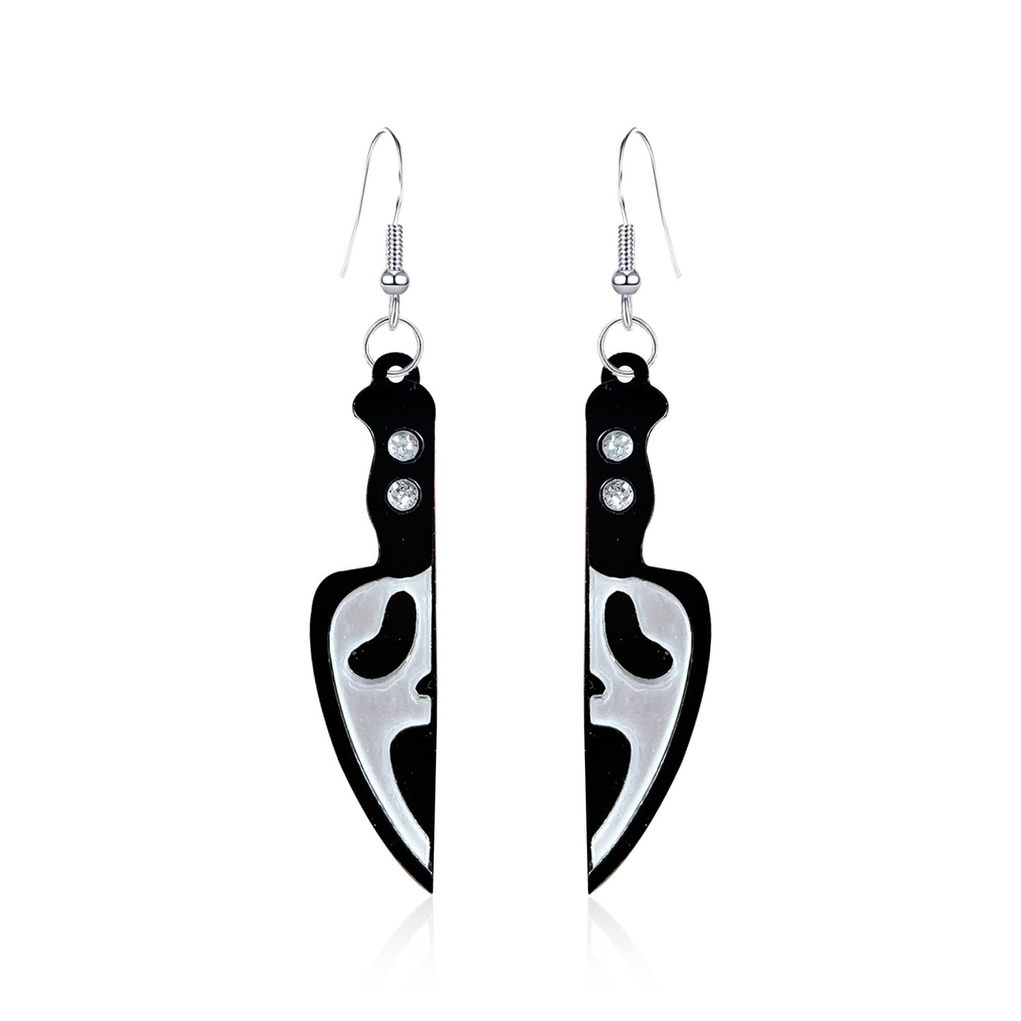 Boucles d'oreilles tête de mort en acrylique pour femme, créatives et amusantes, pour Halloween