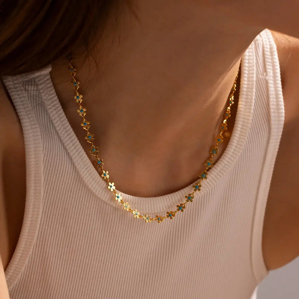 Collar floral de metal de moda para mujer