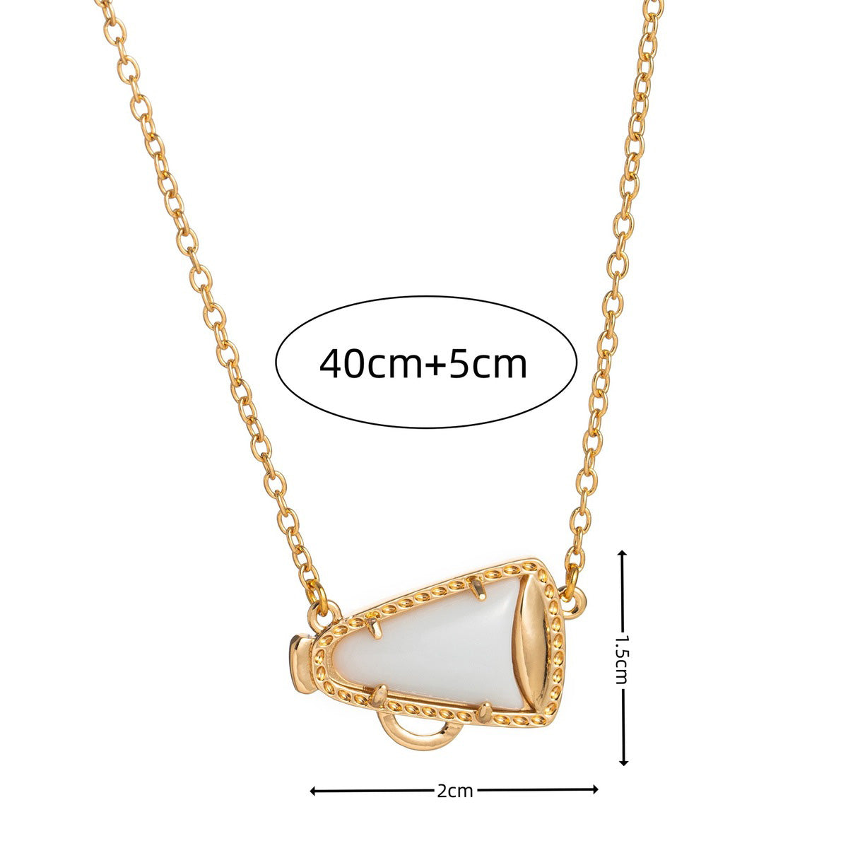 Collar sencillo de cuerno con gotero de aceite para mujer, con colgante geométrico de nácar.