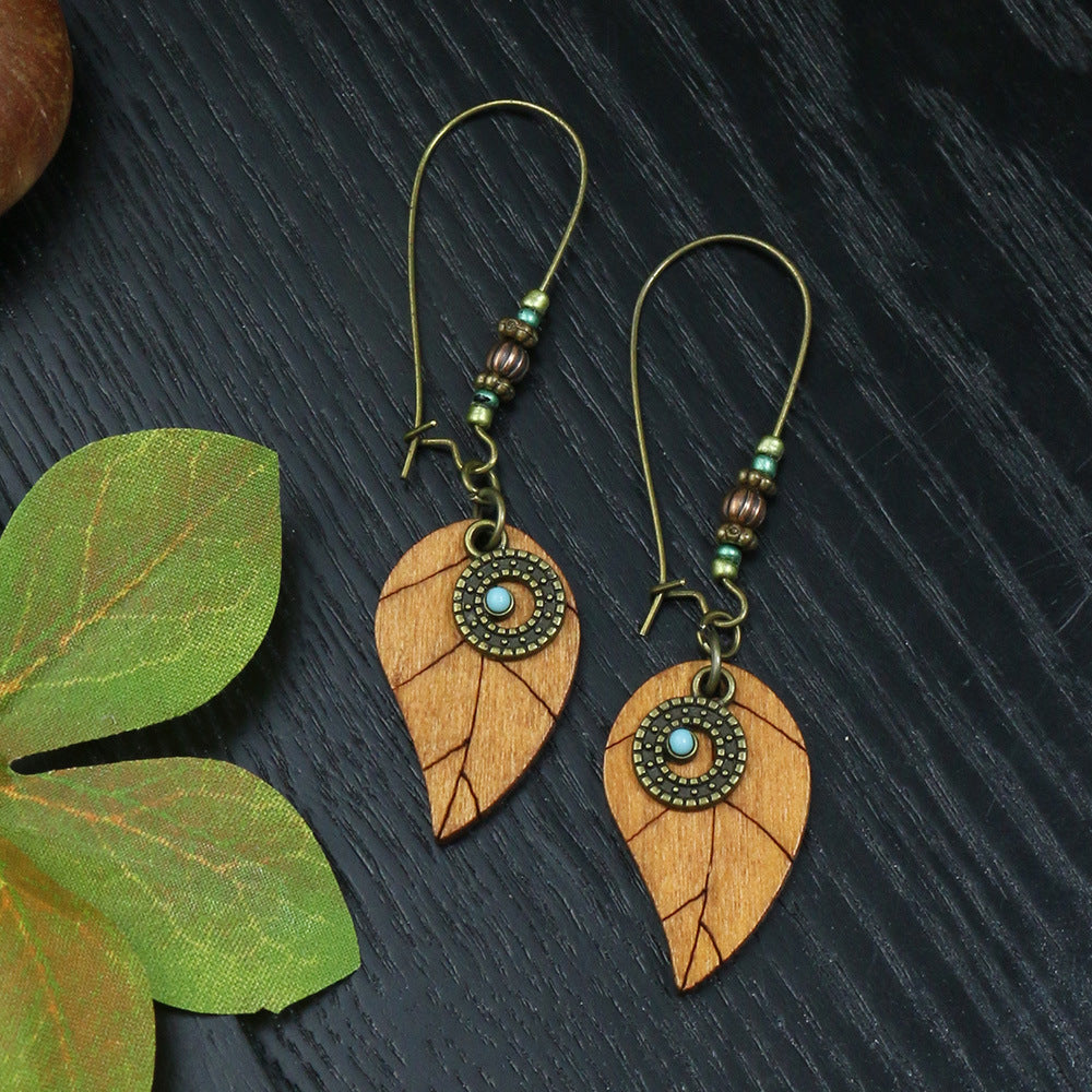 Boucles d'oreilles à pampilles turquoise de style ethnique bohème