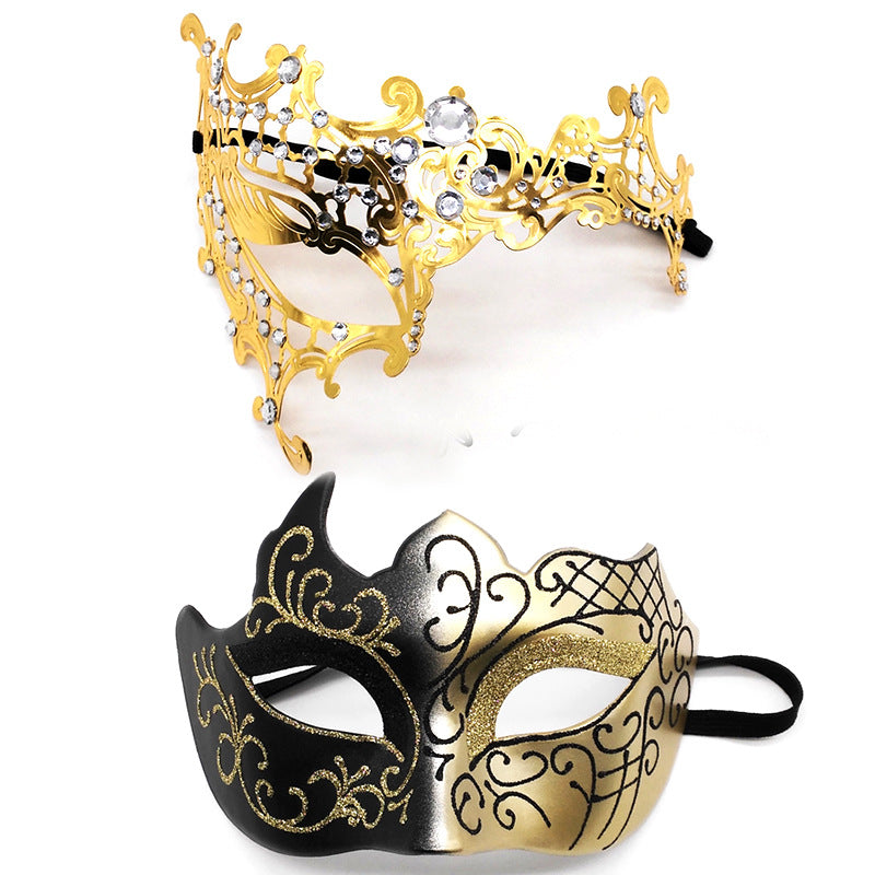 Masquerade Carnival Black Half Face Diamond Mask