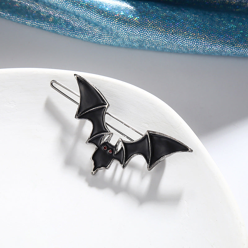 Horquillas de Halloween con diseño de murciélago negro y aceite de goteo para mujer