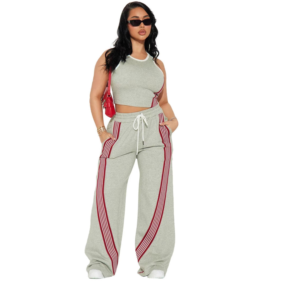 Women's Casual Vest and Trousers Two-Piece Set