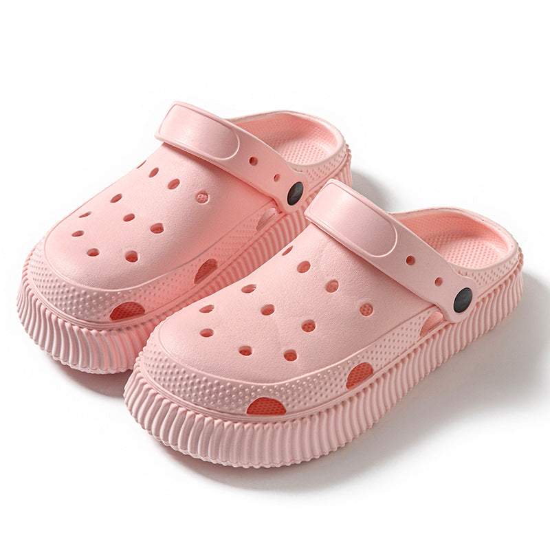 Pantuflas informales antideslizantes de suela gruesa a la moda para mujer