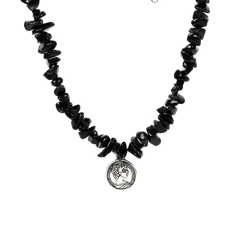 Collar con colgante de grava natural de estilo bohemio