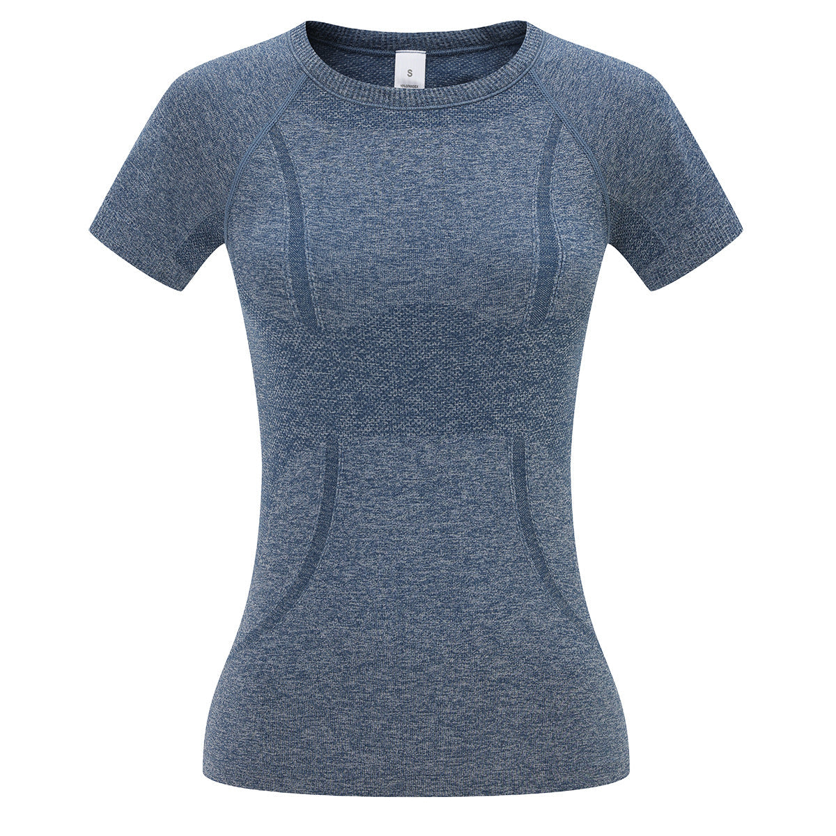 T-shirt de yoga à manches courtes et col rond pour femme, séchage rapide