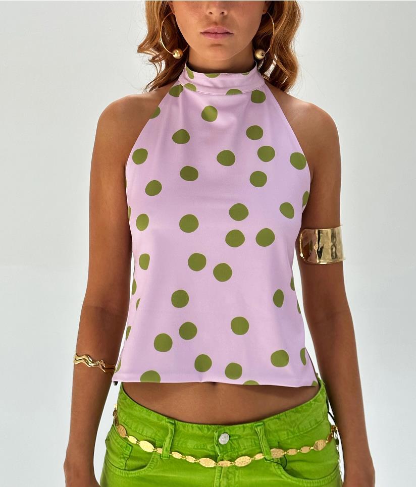 Women Summer Sleeveless Halter Neck Top