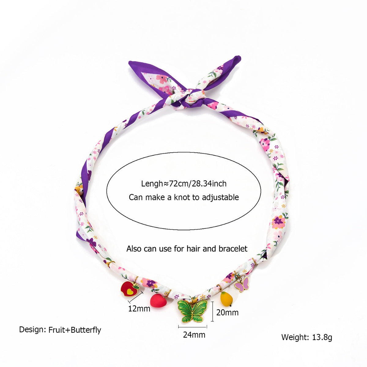Collar con colgante de mariposa floral multifuncional de moda para mujer