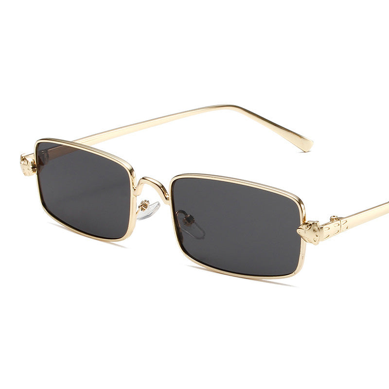 Gafas de sol de moda retro informales de metal con montura pequeña y cuadrada
