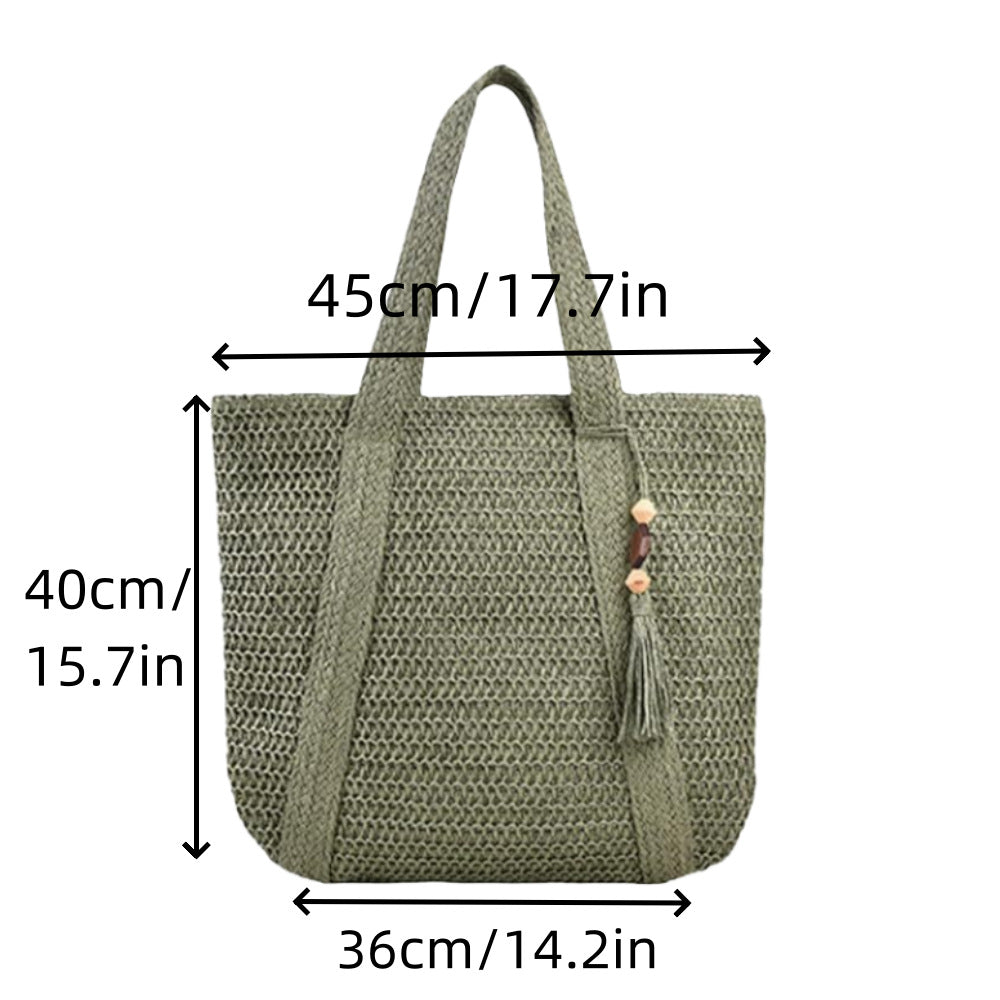 Summer Women Leisure Beach Woven Tote Bag