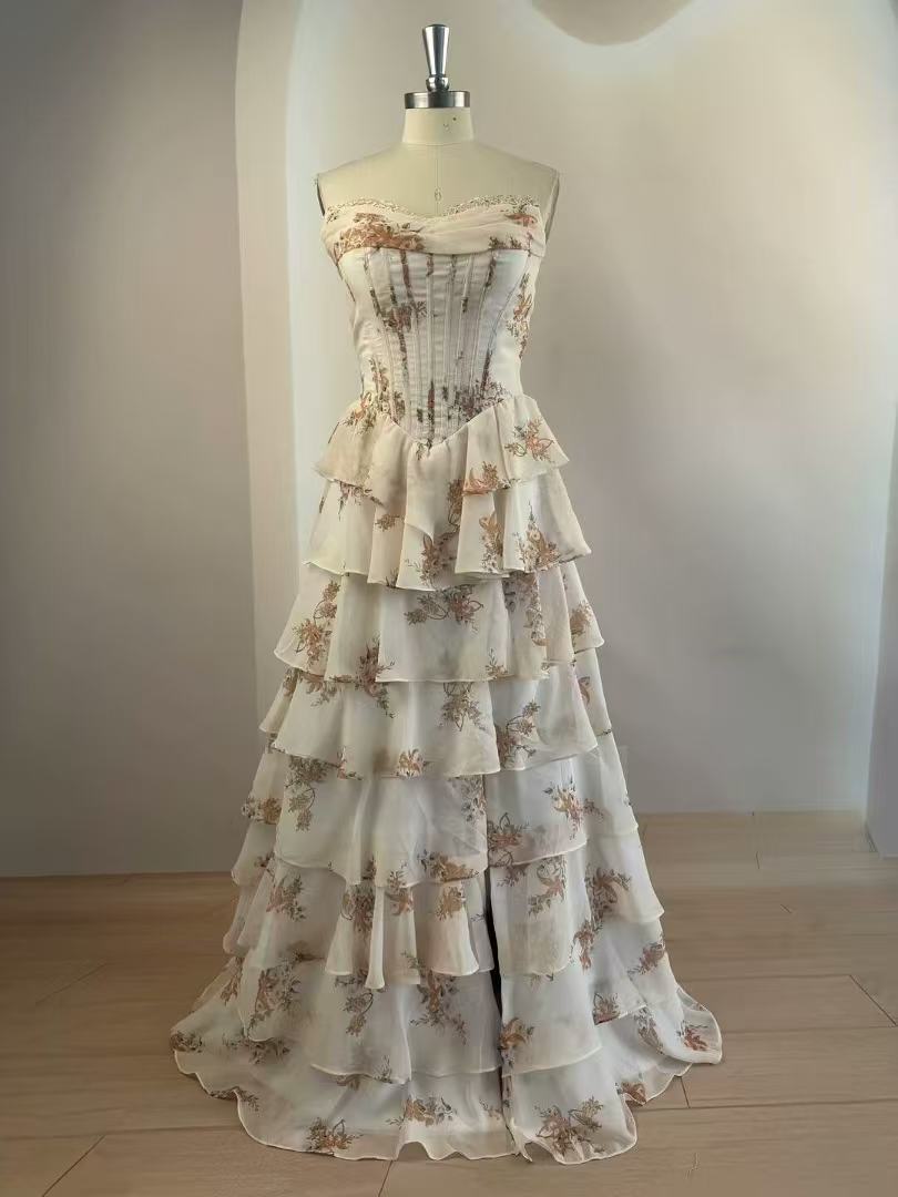 Robe tube élégante et sexy à imprimé floral pour femme