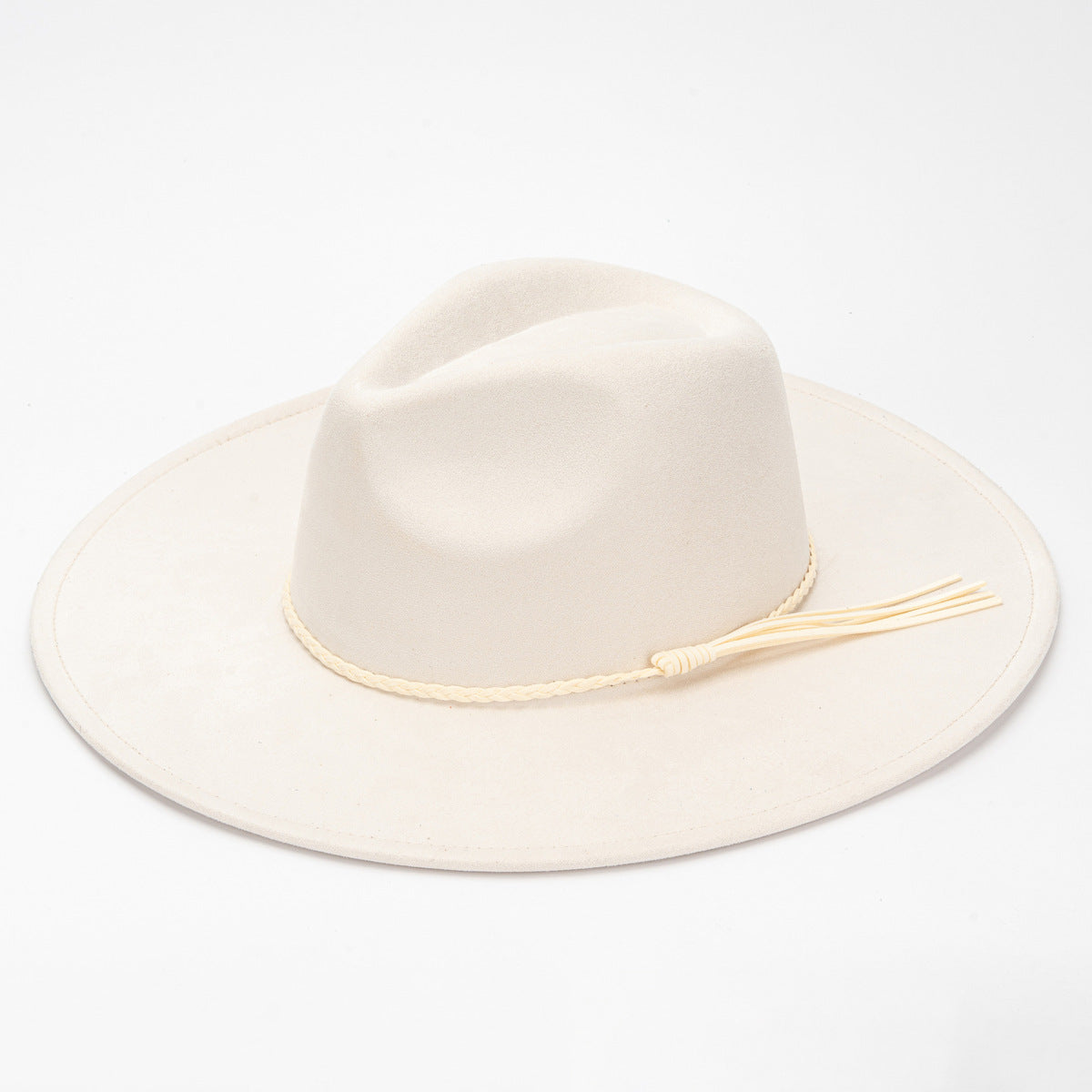 Fashion Casual Solid Color Big Side Suede Flat Hat