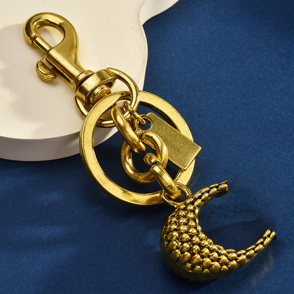 Women Fashion Metal Letter Snake Pattern C Keychain