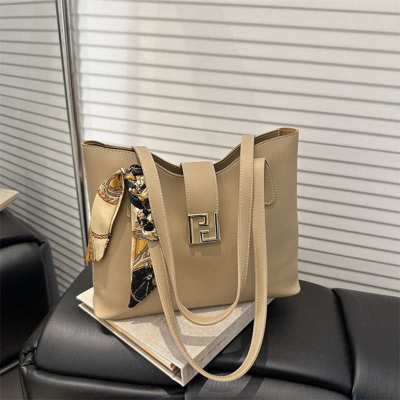 Bolso tote informal de seda de color liso para mujer, estilo urbano