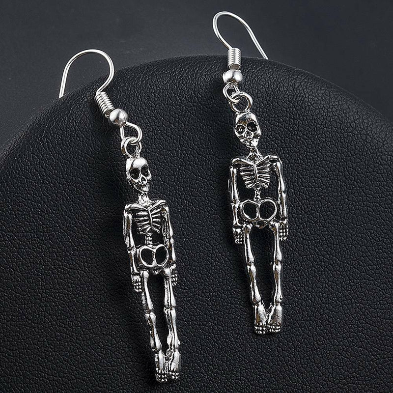 Pendientes de esqueleto de aleación de Halloween exagerados de moda para mujer