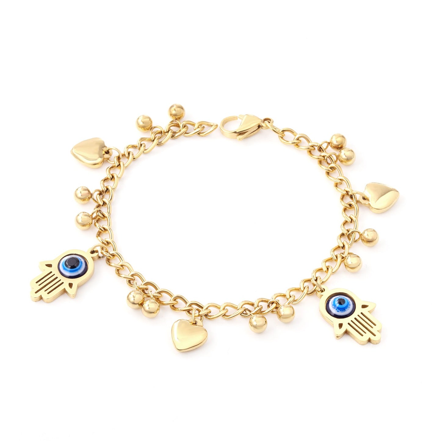 Pulsera electrochapada vintage de mal de ojo para mujer
