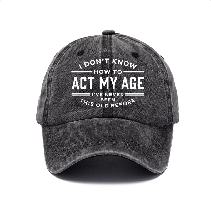 Men Women Fashion Casual Vintage Solid Color Letter Cap