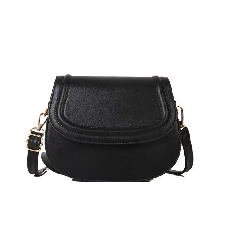 Bolso de hombro con solapa de color sólido de moda