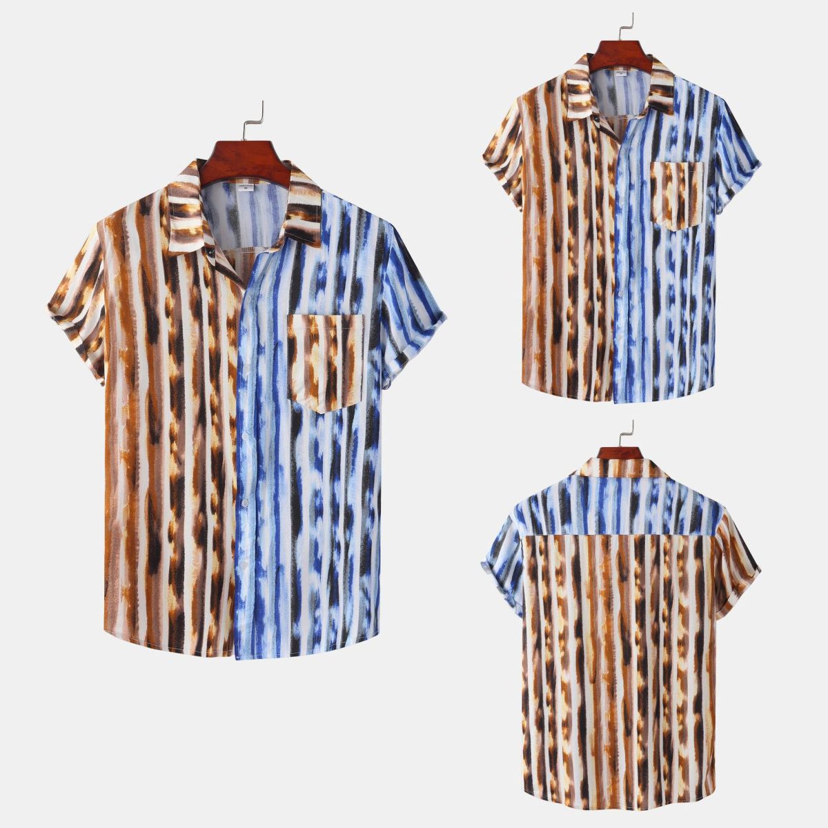Camisa con estampado de flores diminutas en 3D para hombre, ideal para vacaciones de verano