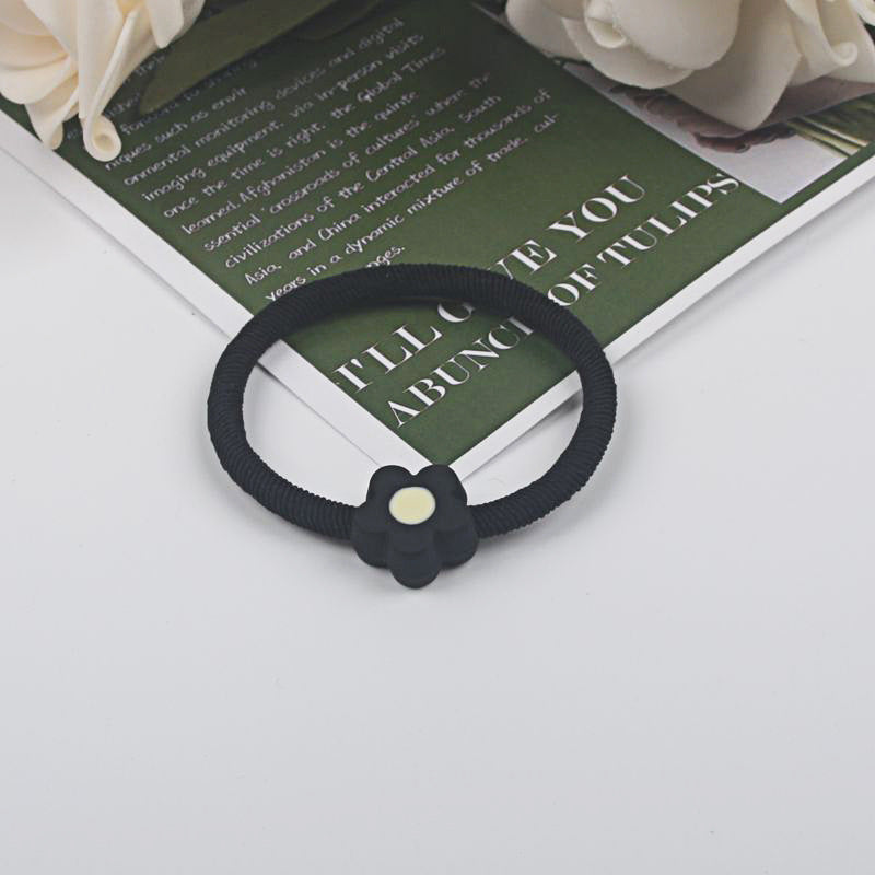 Women Fashion Solid Color High Elastic Rubber Hair Ring