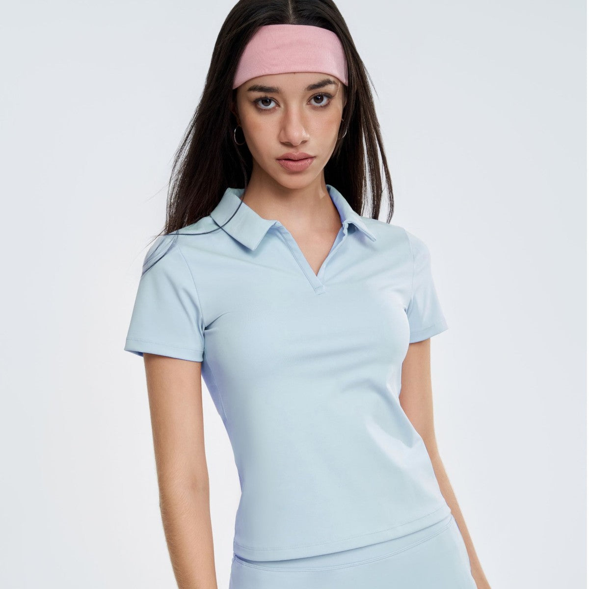 Women Casual Solid Color Nylon Short-Sleeve T-Shirt