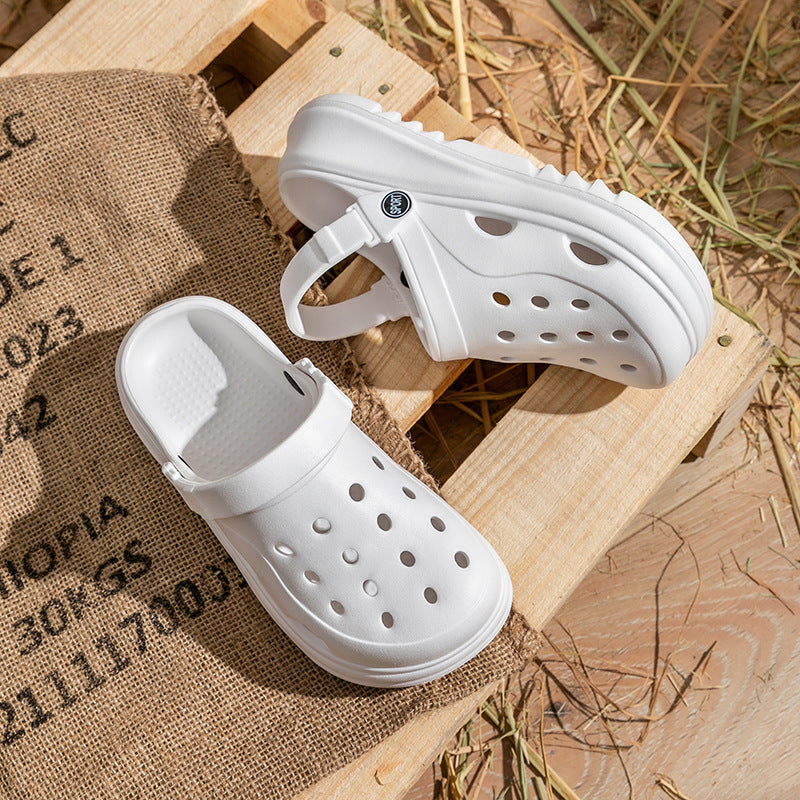 Pantuflas informales antideslizantes de suela gruesa para mujer