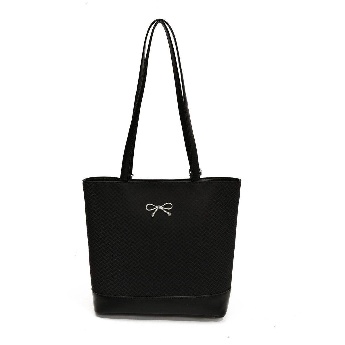 Women Fashion Solid Color Butterfly Buckle Tote Bag