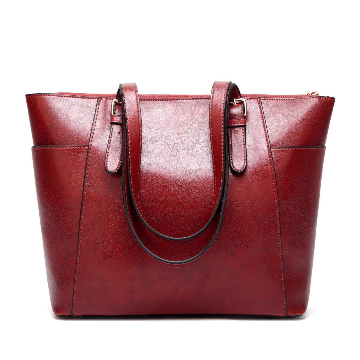 Fashion Women Vintage Oil Wax Leather Tote Bag