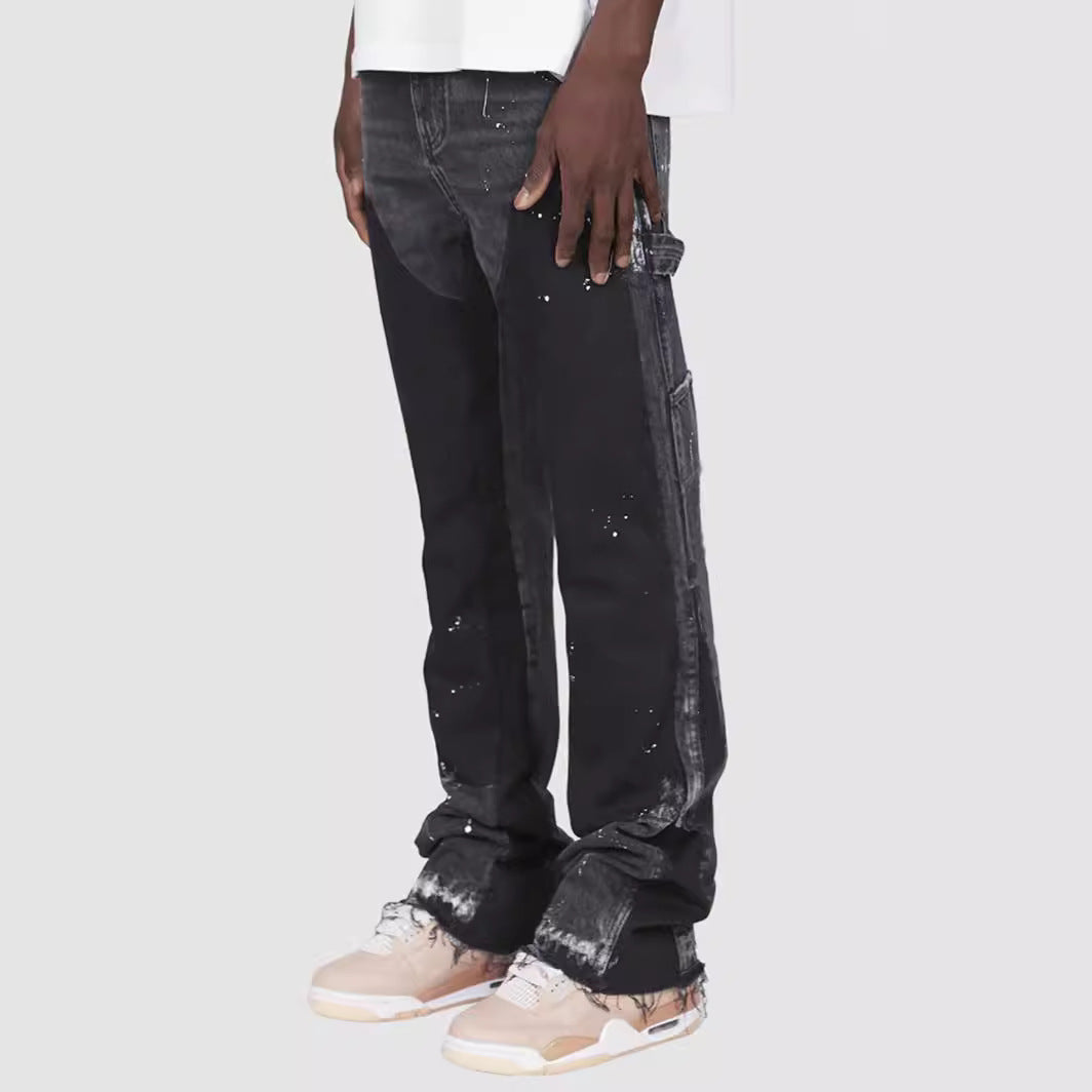 Men Fashion Loose Flared Cargo Denim Pants