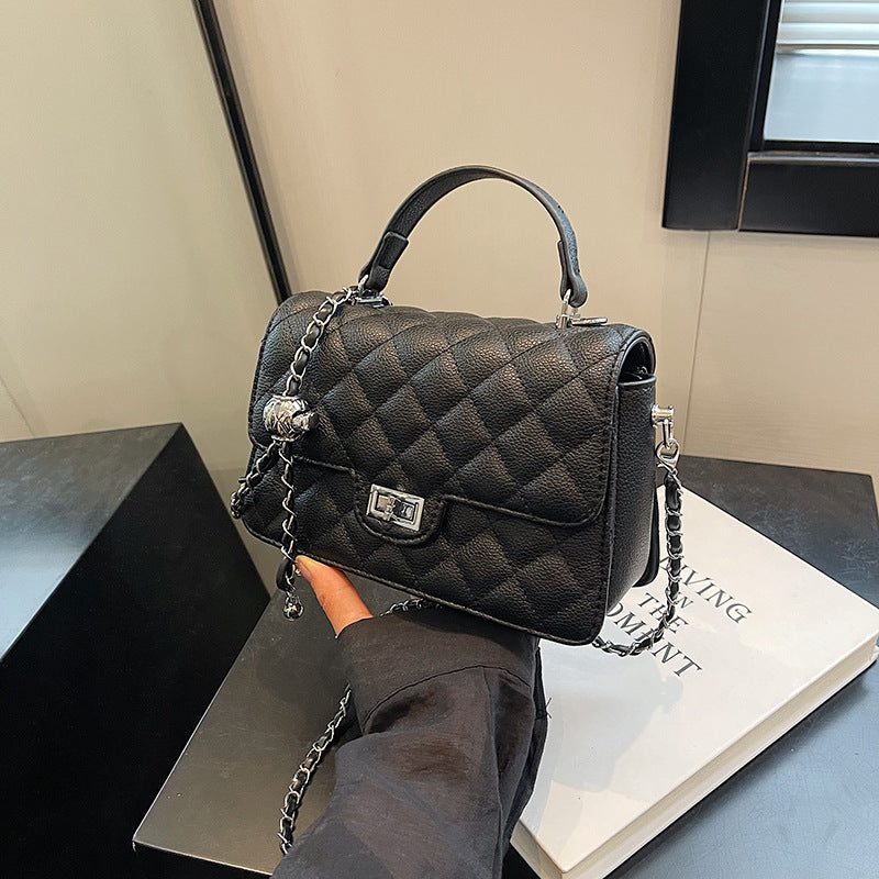 Fashion Rhomboid Chain Square Shoulder Bag Leather Look