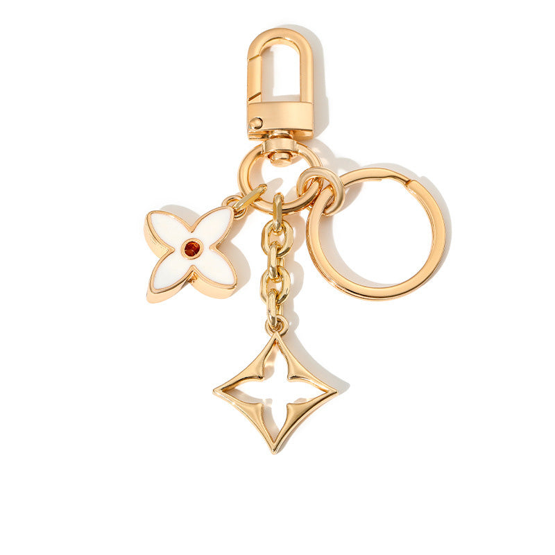 Women Fashion Four Leaf Clover Metal Pendant Keychain Alloy Leisure Style