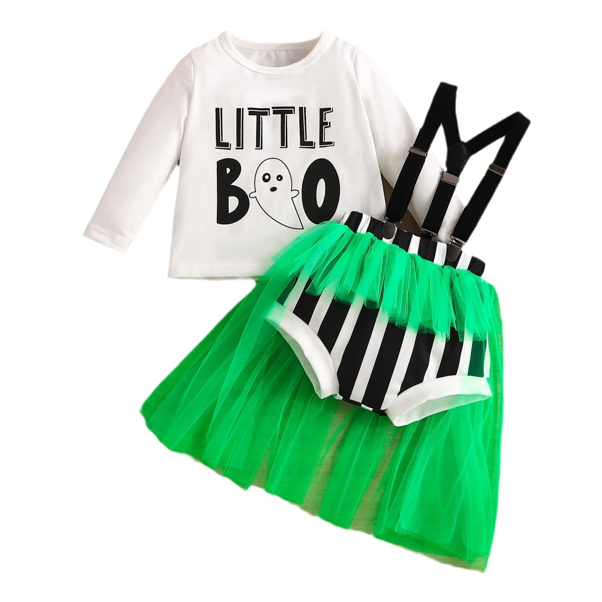 Conjunto informal con estampado de letras de Halloween para niñas y bebés