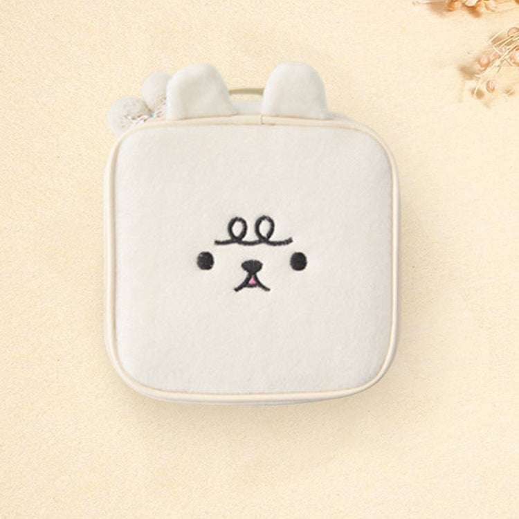 Bolsa de cosméticos bordada con dibujos de animales para mujer