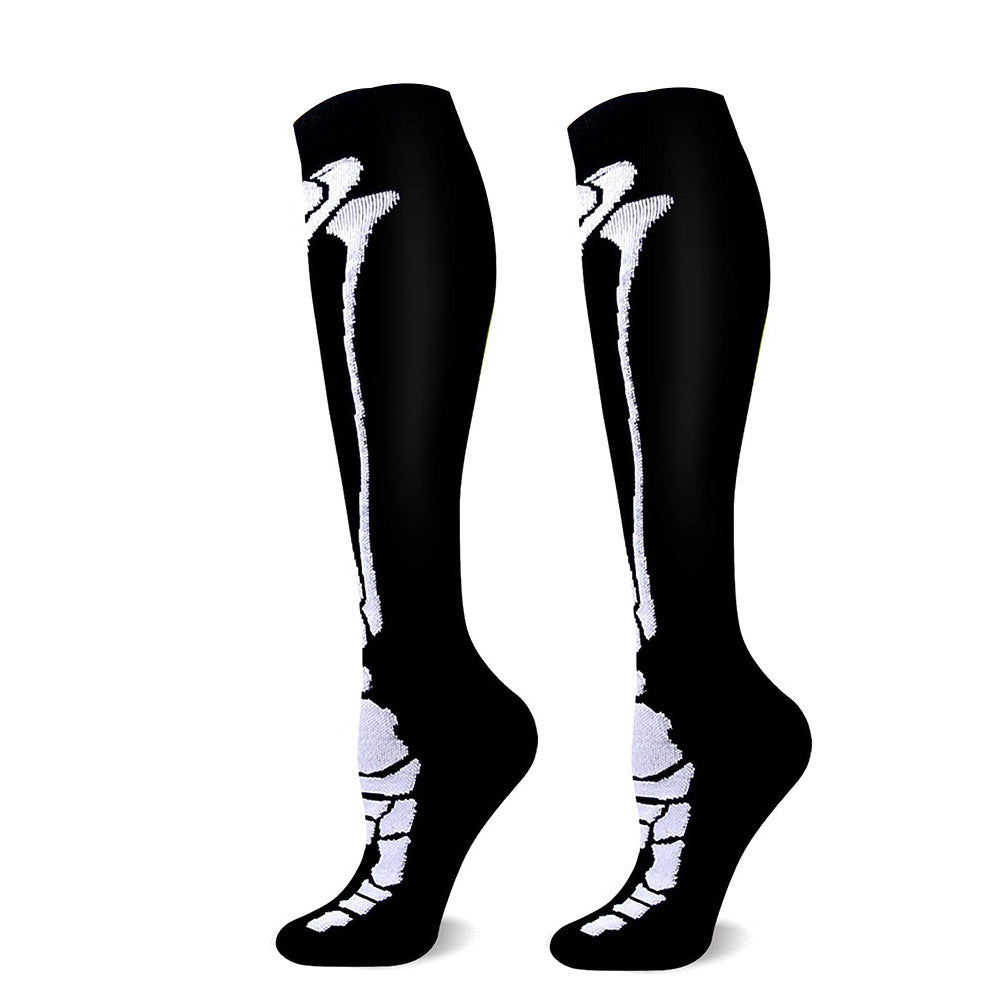 Unisex Halloween Skull Outdoor Sport Calf Socks